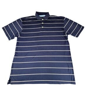 Vtg Tommy Hilfiger Golf Polo Shirt M Men Pima Cotton Stripe Blue Preppy Y2K Peru